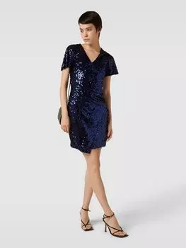 Мини-платье с отделкой пайетками Apricot