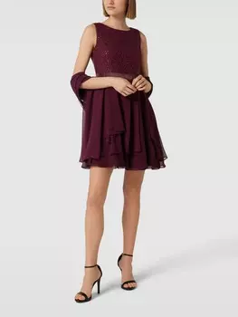 Мини-платье с отделкой пайетками Jake*s Cocktail, бордо