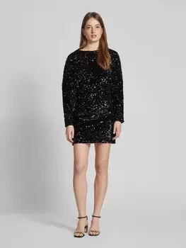 Мини-платье с отделкой пайетками модель 'XASTRO' Mango, черный