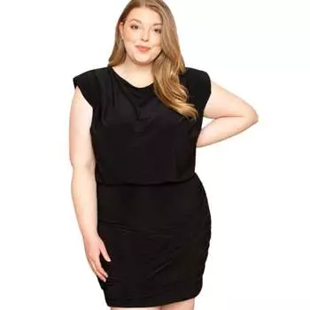 Мини-платье с отделкой в сборку FASHNZFAB, черный