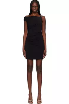 Мини-платье с открытыми плечами Amiri, черный