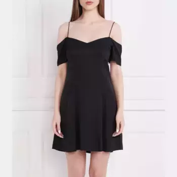 Мини-Платье с открытыми плечами Calvin Klein, черный