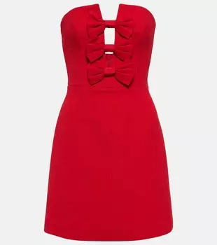 Мини-платье с открытыми плечами и бантом Rebecca Vallance, красный
