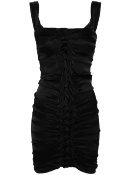 Мини-платье с открытыми плечами и драпировкой Patrizia Pepe, черный
