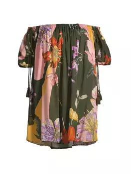 Мини-платье с открытыми плечами Liberty Vitreo Agua Bendita, многоцветный