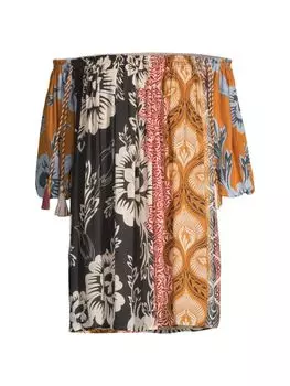 Мини-платье с открытыми плечами Liberty Fera Agua Bendita, цвет Black Multicolor