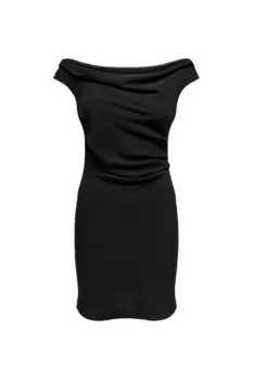 Мини платье с открытыми плечами Only, черный