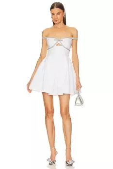 Мини-Платье с открытыми плечами Self-Portrait, белый