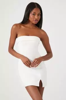 Мини-платье с отложным воротником Forever 21, слоновая кость