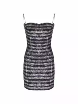 Мини-платье с пайетками Balmain, мультиколор