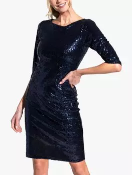 Мини-платье с пайетками HotSquash, темно-синий