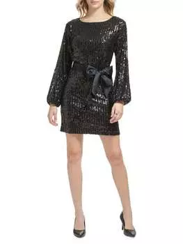 Мини-платье с пайетками и поясом Karl Lagerfeld Paris Black