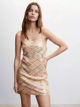 Мини-платье с пайетками Mango Suri, Многоцветный