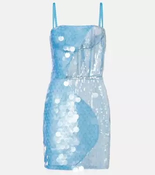 Мини-платье с пайетками Nensi Dojaka, синий