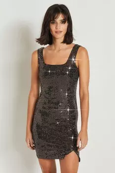 Мини-Платье с пайетками Next, розовый