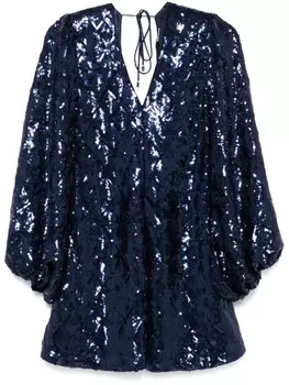 Мини-платье с пайетками ROTATE BIRGER CHRISTENSEN, синий