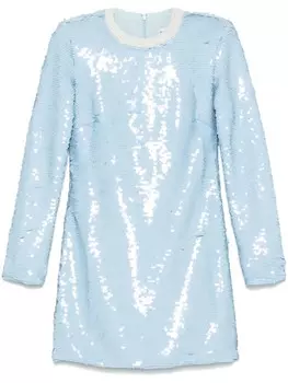 Мини-платье с пайетками Self-Portrait, синий