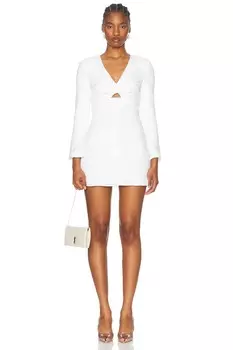 Мини-платье с пайетками self-portrait, белый