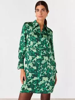 Мини-платье с плетеным букетом Whistles, зеленый/разноцветный