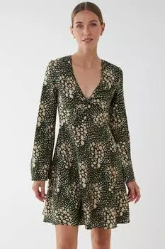 Мини-платье с плиссированной юбкой и закручивающейся передней частью Blue Vanilla, зеленый