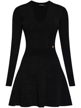 Мини-платье с подвеской-логотипом Balmain, черный
