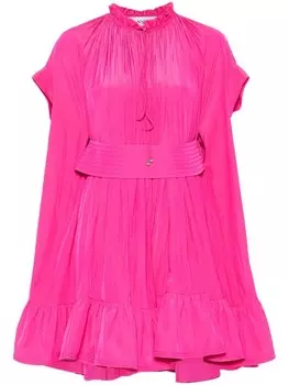 Мини-платье с поясом от Lanvin, розовый