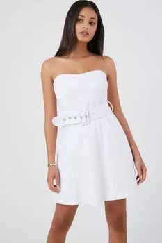 Мини-платье с поясом в форме сердца Forever 21, белый