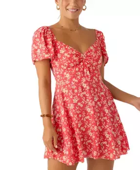 Мини-платье с принтом Carina и пышными рукавами для девушек O'Neill, красный