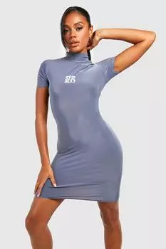 Мини-платье с принтом dsgn Boohoo, угольный