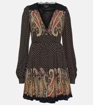 Мини-платье с принтом Etro, мультиколор