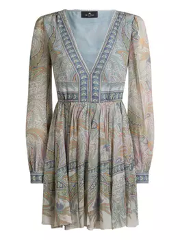 Мини-платье с принтом ETRO, серый