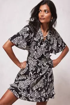 Мини платье с принтом Грейси Mint Velvet, черный