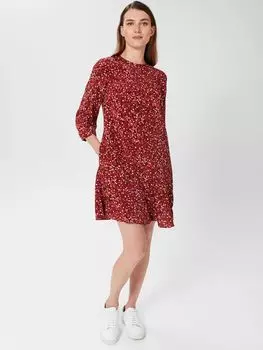 Мини-платье с принтом Hobbs Prim, вишнево-красный