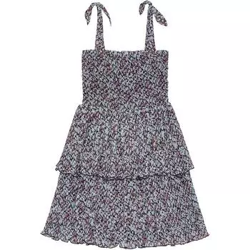 Мини-платье с принтом и оборками GANNI, Phantom Blue