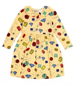 Мини-платье с принтом jewels Mini Rodini, желтый
