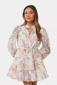 Мини-Платье с принтом Petite Caterina Forever New, белый