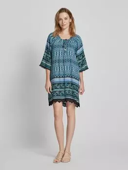 Мини-платье с принтом по всей поверхности Apricot, светло-бирюзовый