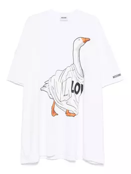 Мини-платье с принтом «утка» Moschino, белый