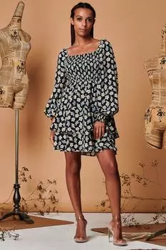 Мини-платье с присборенным лифом Jolie Moi, черный