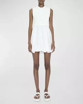 Мини-платье с пышной юбкой без рукавов Josey SIMKHAI, цвет White