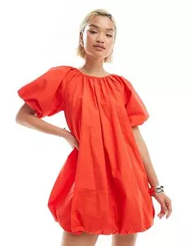 Мини-платье с пышным лифом в ярко-красном цвете Glamorous