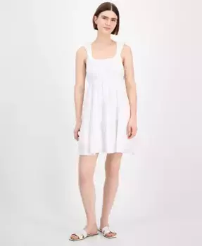 Мини-платье с ярусами и пузырчатыми бретелями для девушек Pink Rose, слоновая кость/кремовый