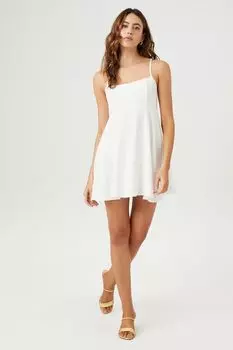 Мини-платье с расклешенной юбкой Forever 21, белый