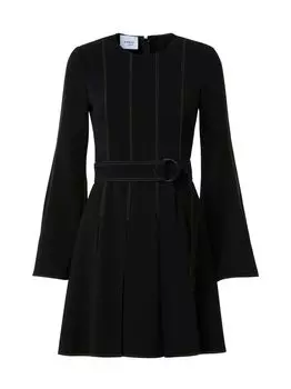Мини-платье с расклешенными рукавами Akris punto, черный