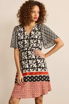 Мини-платье с расклешенными рукавами Next, черный