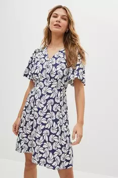 Мини-платье с расклешенными рукавами Next, белый