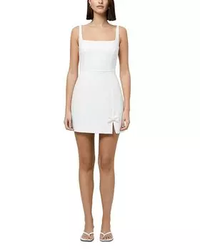 Мини-платье с разрезом и отделкой бантом Whisper FRENCH CONNECTION, белый