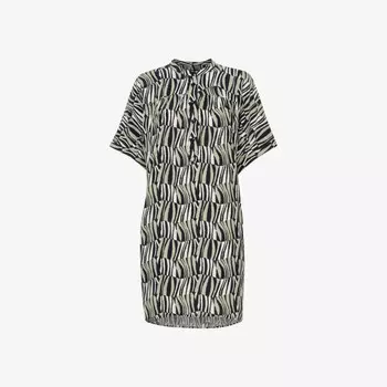 Мини-Платье с рисунком в шахматную клетку и тигровым узором Whistles, зеленый