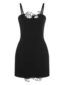 Мини-платье с розами BLUMARINE, черный