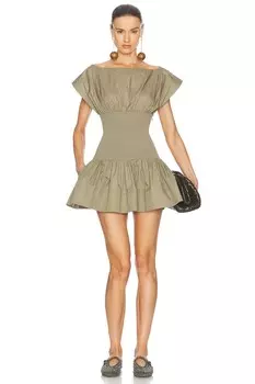 Мини-платье с рубашкой в рубчик в рубчик Helsa, оливково-зеленый